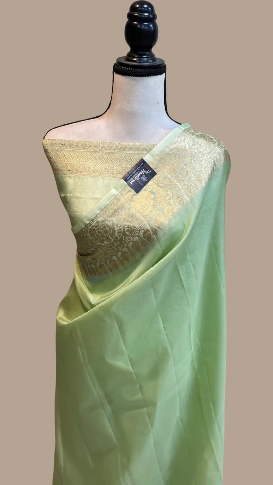 Handcrafted Katan Silk Saree with Traditional Jacquard Border Detailing